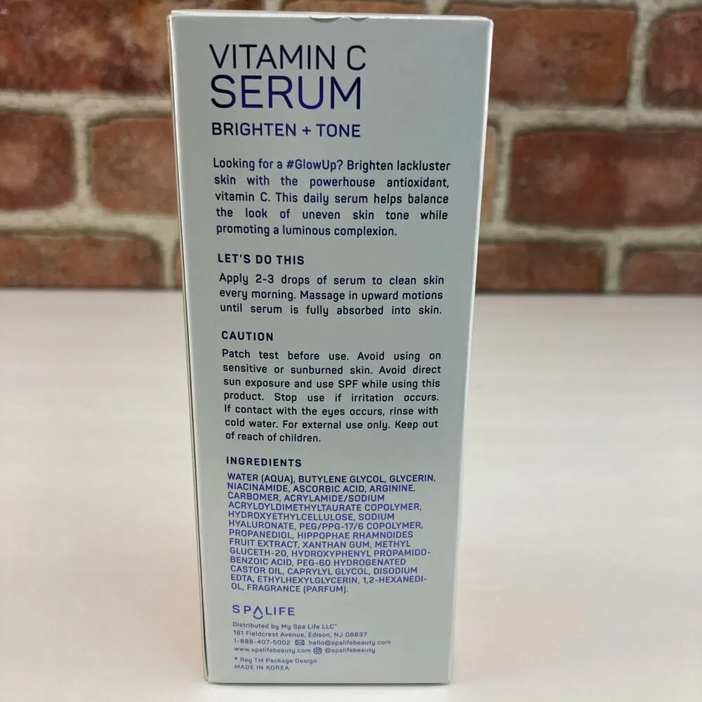 Spa Life Vitamin C Serum Brighten Tone‎ Glowup Luminous 3.4 fl oz Made In Korea